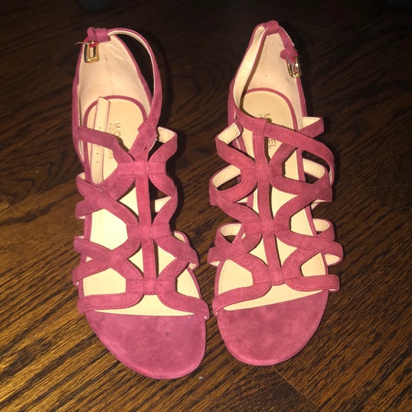 Michael Kors Burgundy Suede Open Toe shoes - Picture 1 of 6